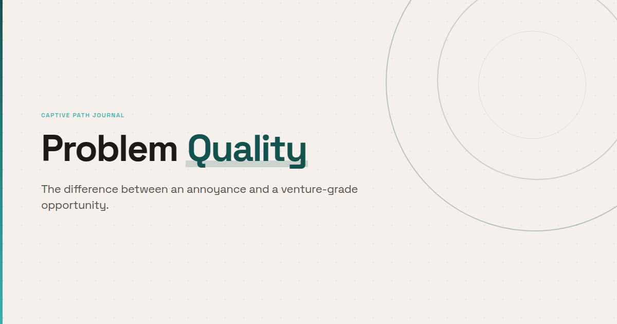 Problem Quality: The Difference Between an Annoyance and a Venture-Grade Opportunity