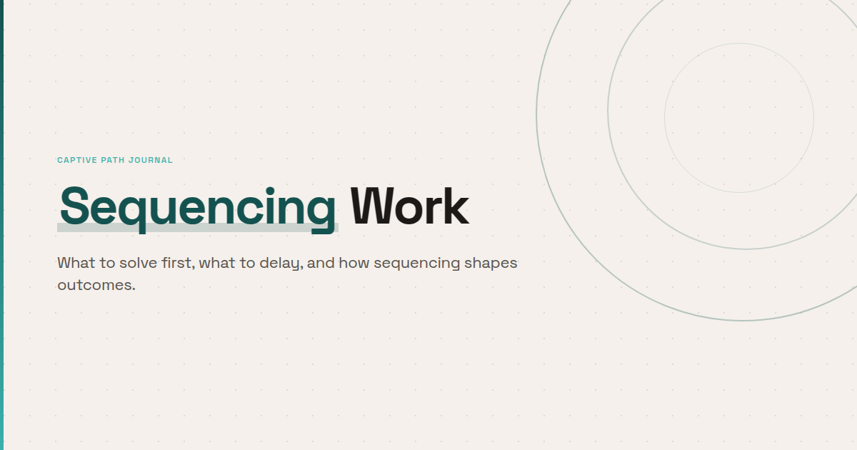 Sequencing Work: What to Solve First in a New Venture